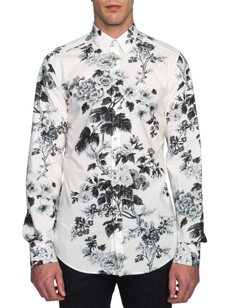 dolce and gabbana mens floral shirt